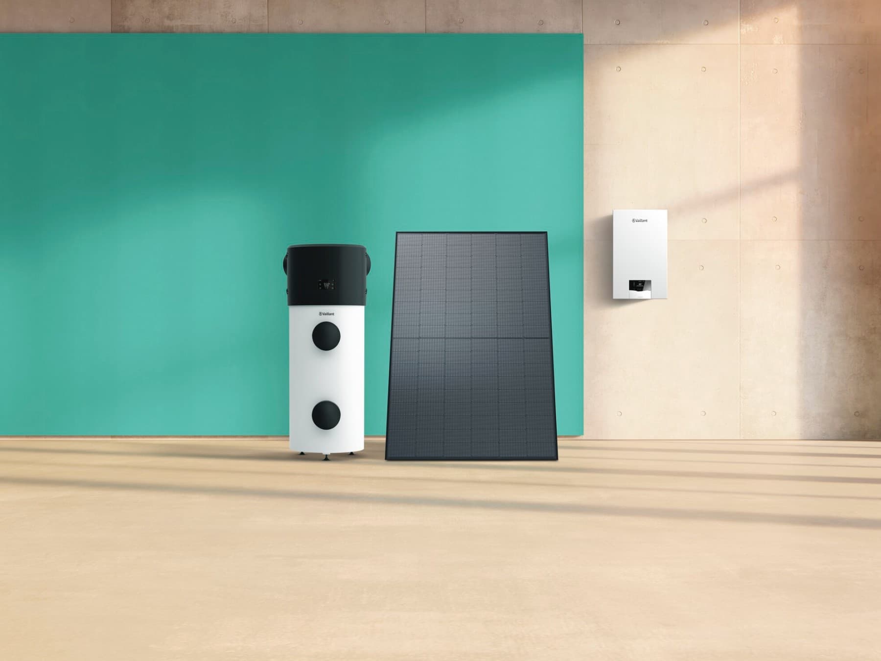 Caldaia a gas murale Vaillant ecoTEC plus con bollitore aroSTOR e fotovoltaico