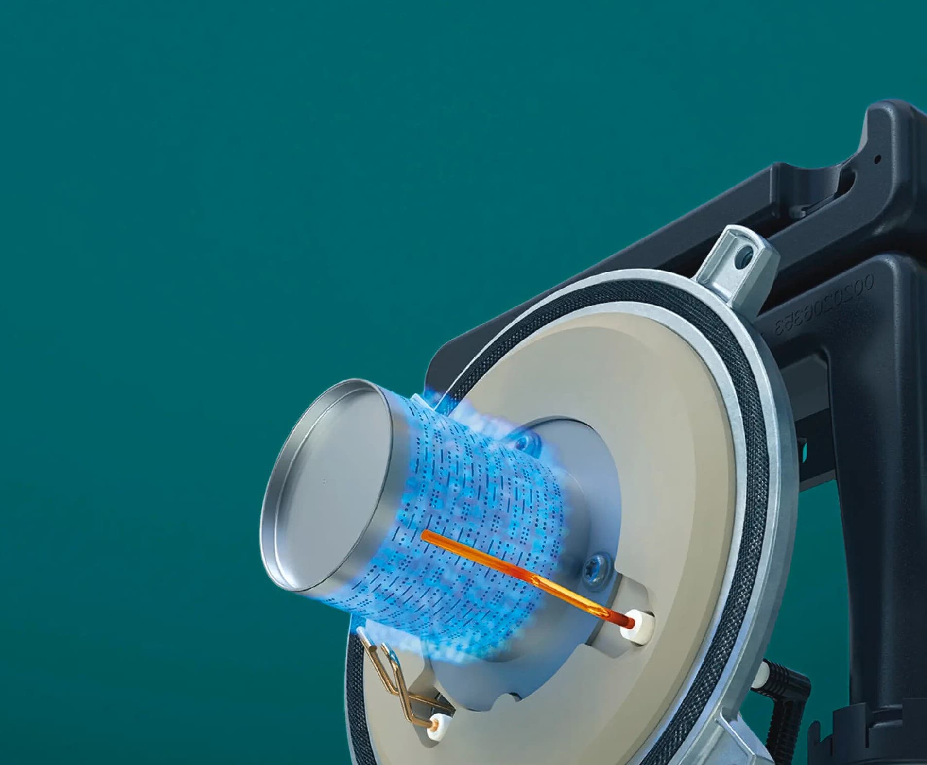 Primo piano tecnico dall'interno di una caldaia