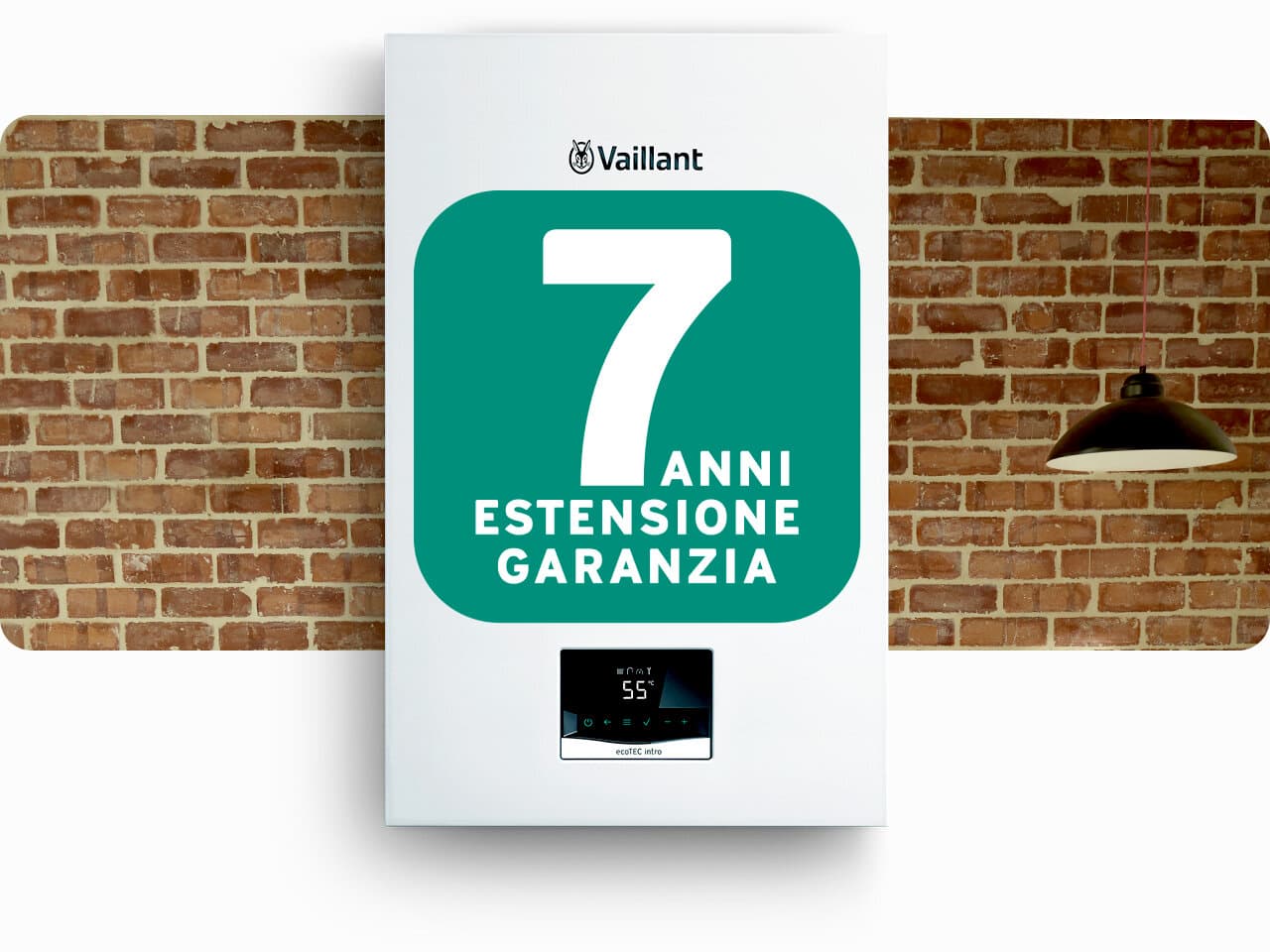 Caldaia Vaillant con bollino estensione garanzia 7 anni.