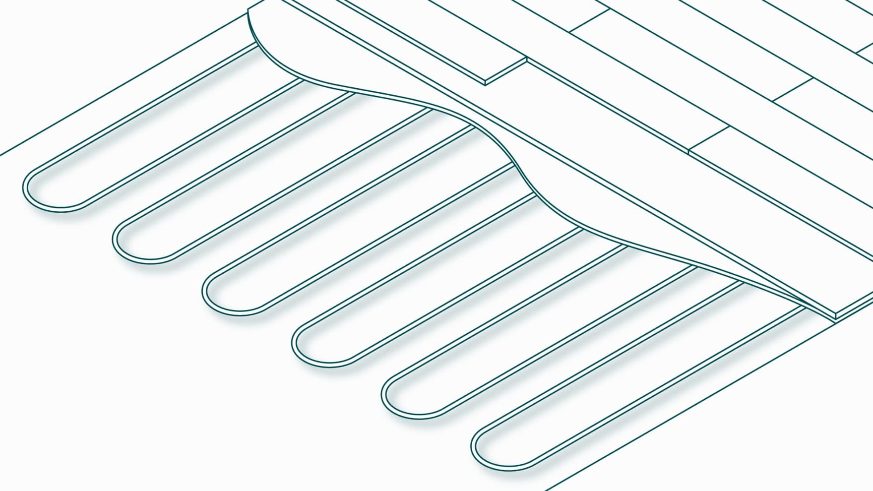 Illustrazione di un riscaldamento a pavimento.