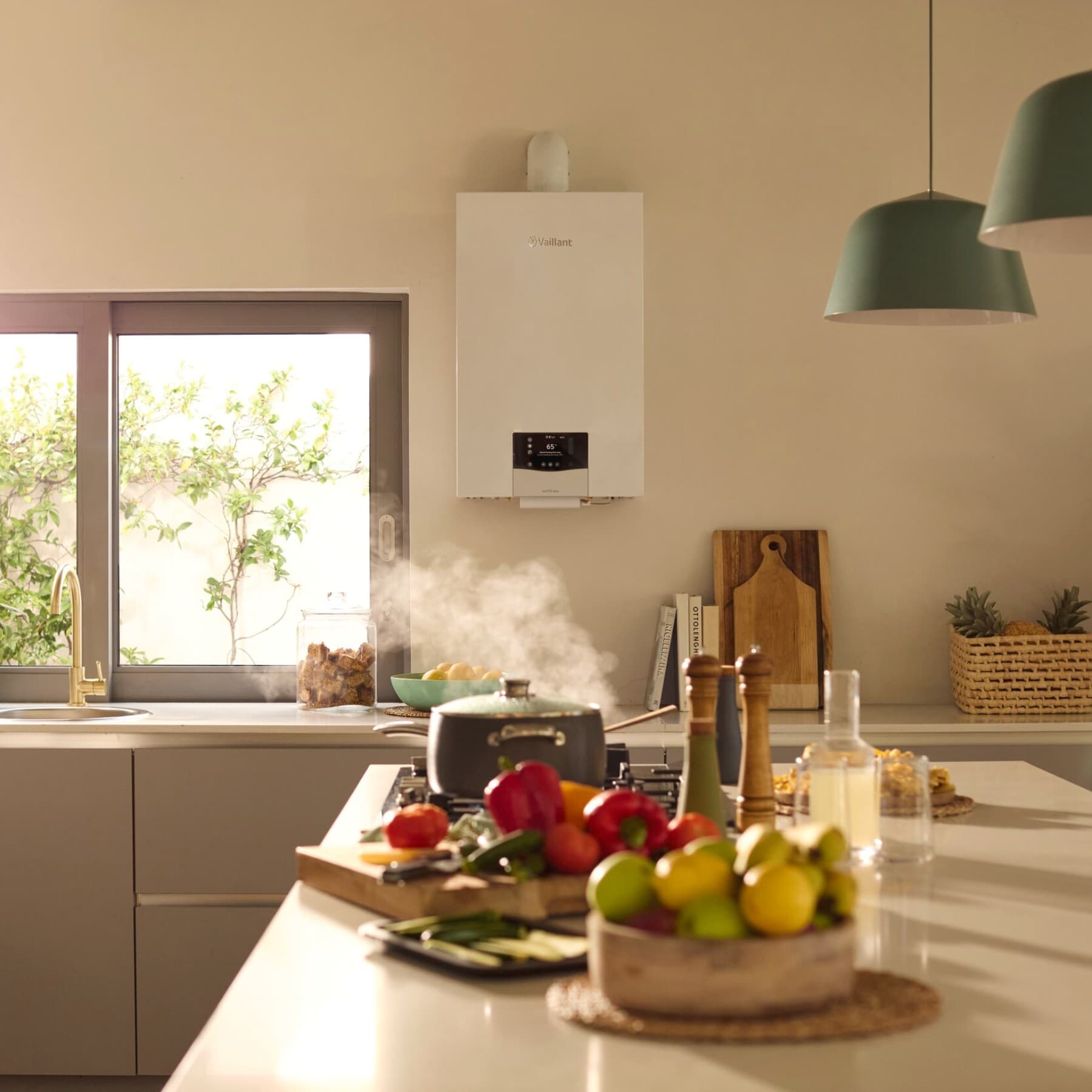 Caldaia a gas a parete in cucina